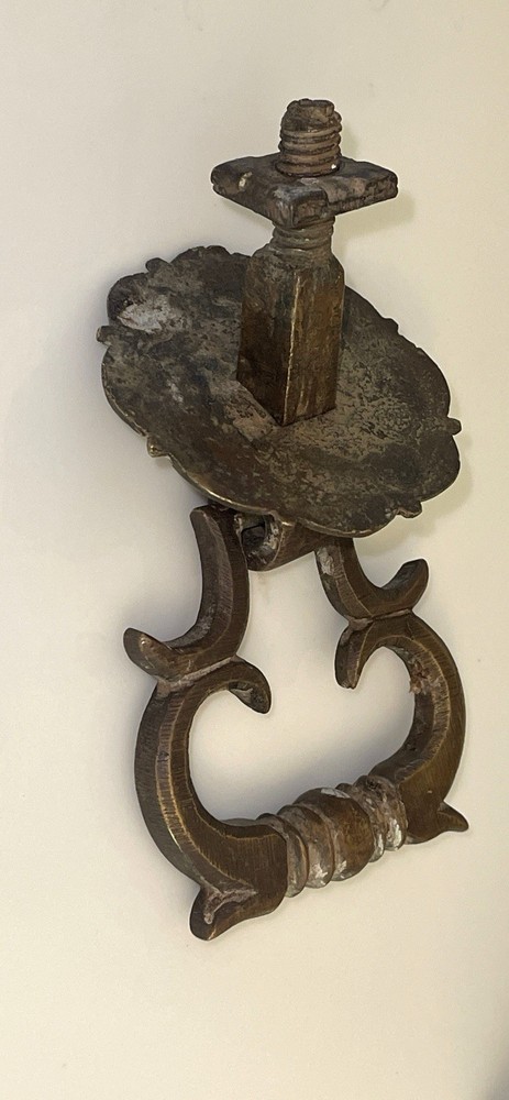 VTG HAND CRAFTED SOLID BRASS ROCOCO STYLE DOOR KNOCKER 3.25