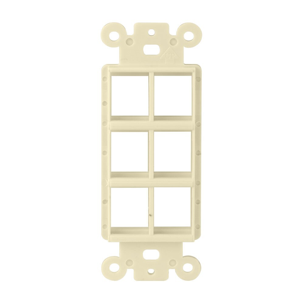Construct Pro 6-Port Single Gang Keystone Decora Style Insert Strap (Ivory)