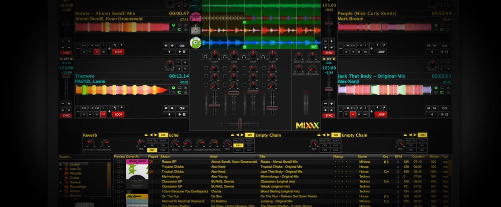PRO DJ Music Mixing Software-MIXXX-STEM-MIDI Controller, Vinyl Supprt-PC/Mac-USB