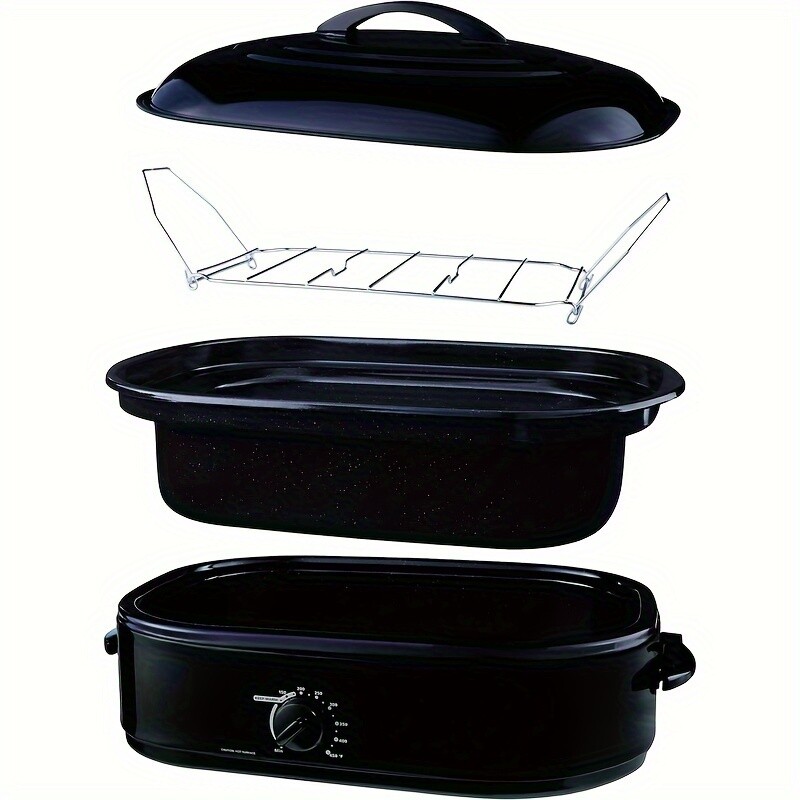 Electric Roaster Oven 16QT Turkey Roaster Oven w/ Self-Basting Lid , Steel Rack