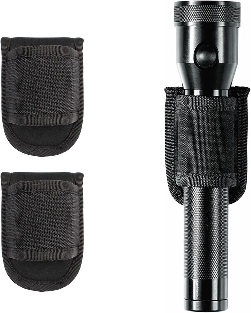 2Pcs Torch Pouch Flashlight Holder Open Top Organizer for Backpacking Gear