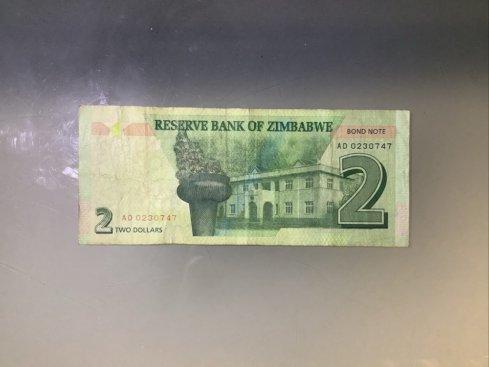 Zimbabwe 2 Dollars Bond Note 2016 Circulated