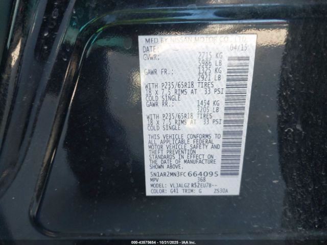 Driver Camera/Projector Radar Unit Quarter Panel Fits 15 PATHFINDER 3802380