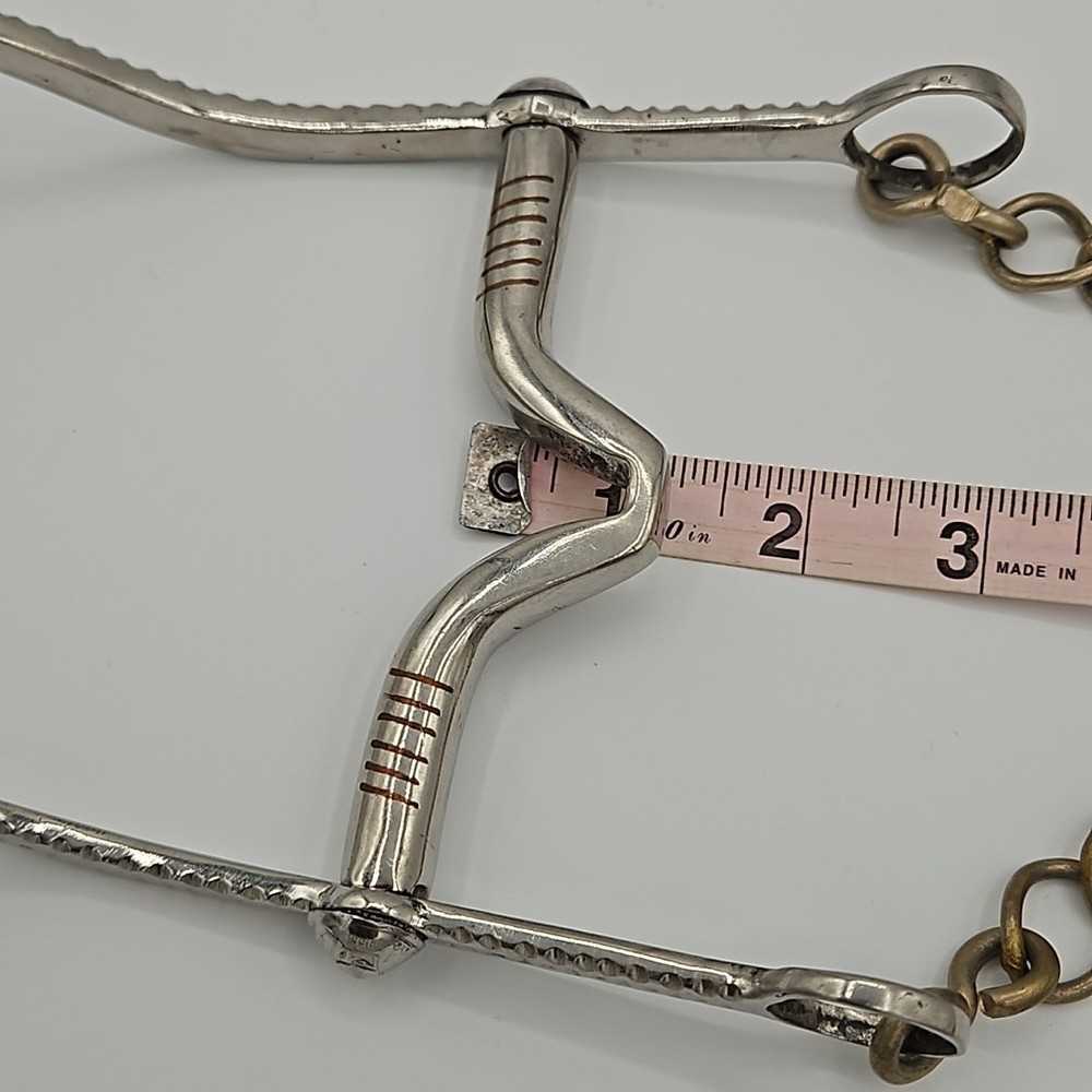 Hand forged Western Shanked Bit Copper Inlay Solid Slobber Bar