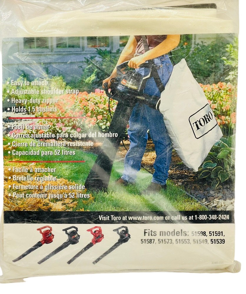 Toro 51601 Bottom Zip Blower Vac Replacement Bag NIP
