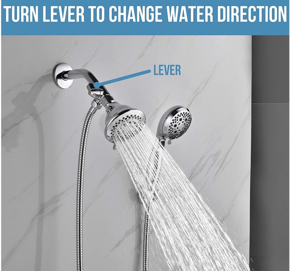 Solid Brass Shower Arm 2-Way Diverter Valve For Hand-shower Chrome