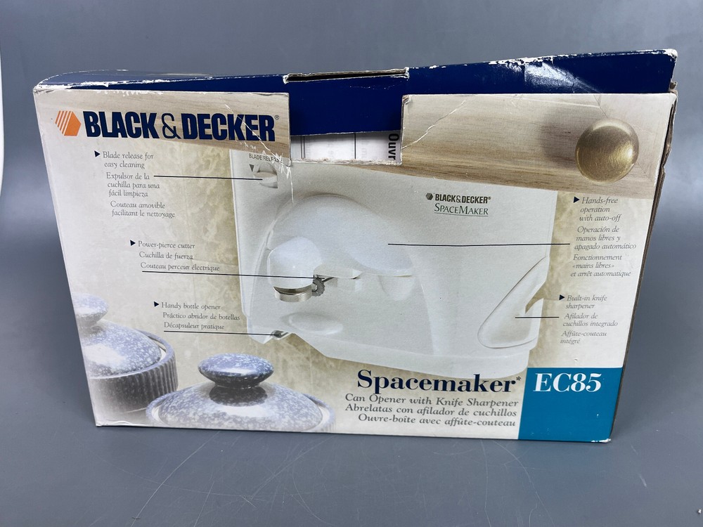 BLACK+DECKER Spacemaker Under-Counter Can Opener Knife Sharpener EC85 OPEN BOX