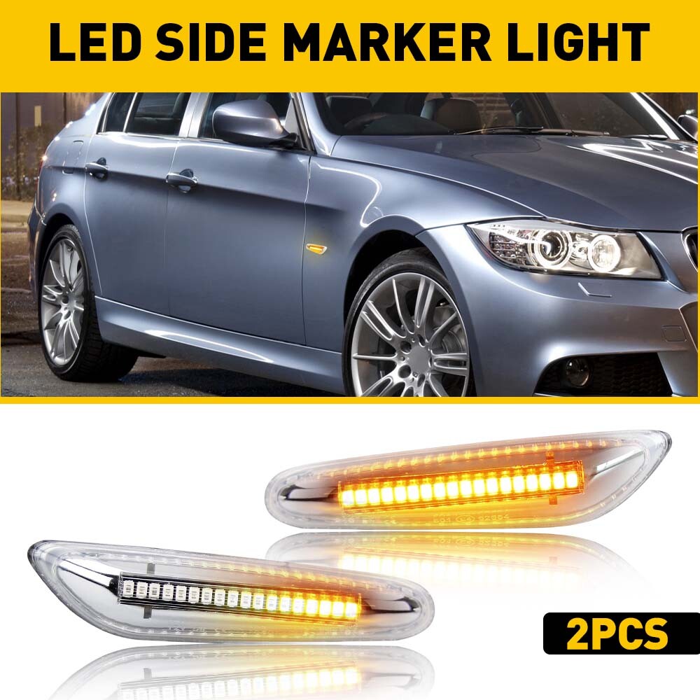 SMD LED Front Fender Side Marker Lights Assembly For BMW E90 E82 E92 E46 E83 E60