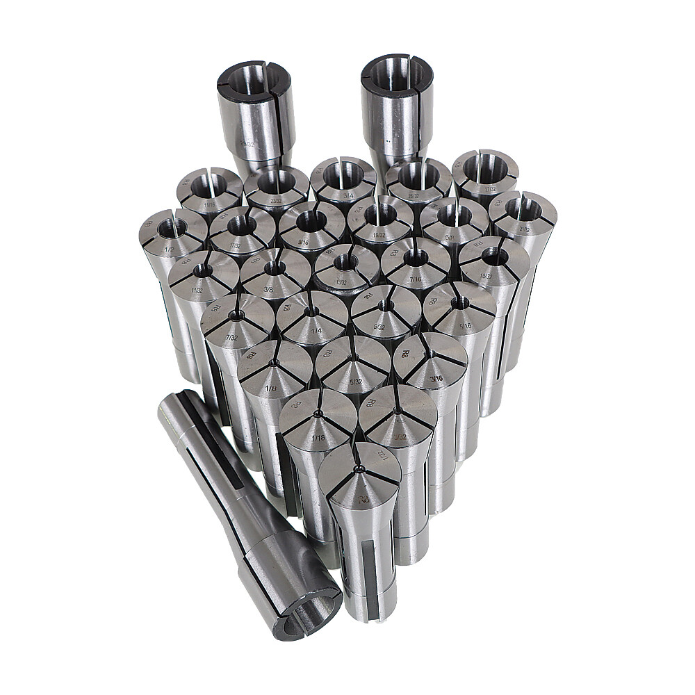 29Pcs R8 Spring Collet Set Fractional 1/32" To 1" High Precision for Bridgeport