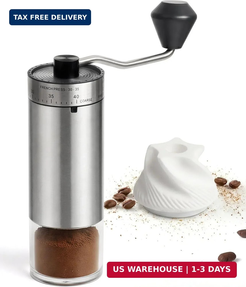 Manual Coffee Grinder with 40 Adjustable Grind Settings With Ceramic Conical Bur