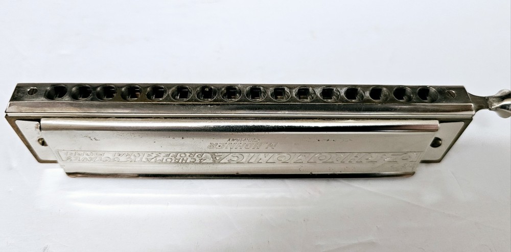 Vintage Hohner 64 Chromonica 4 Octave Pro Model Harmonica w/Tortoise Shell Case