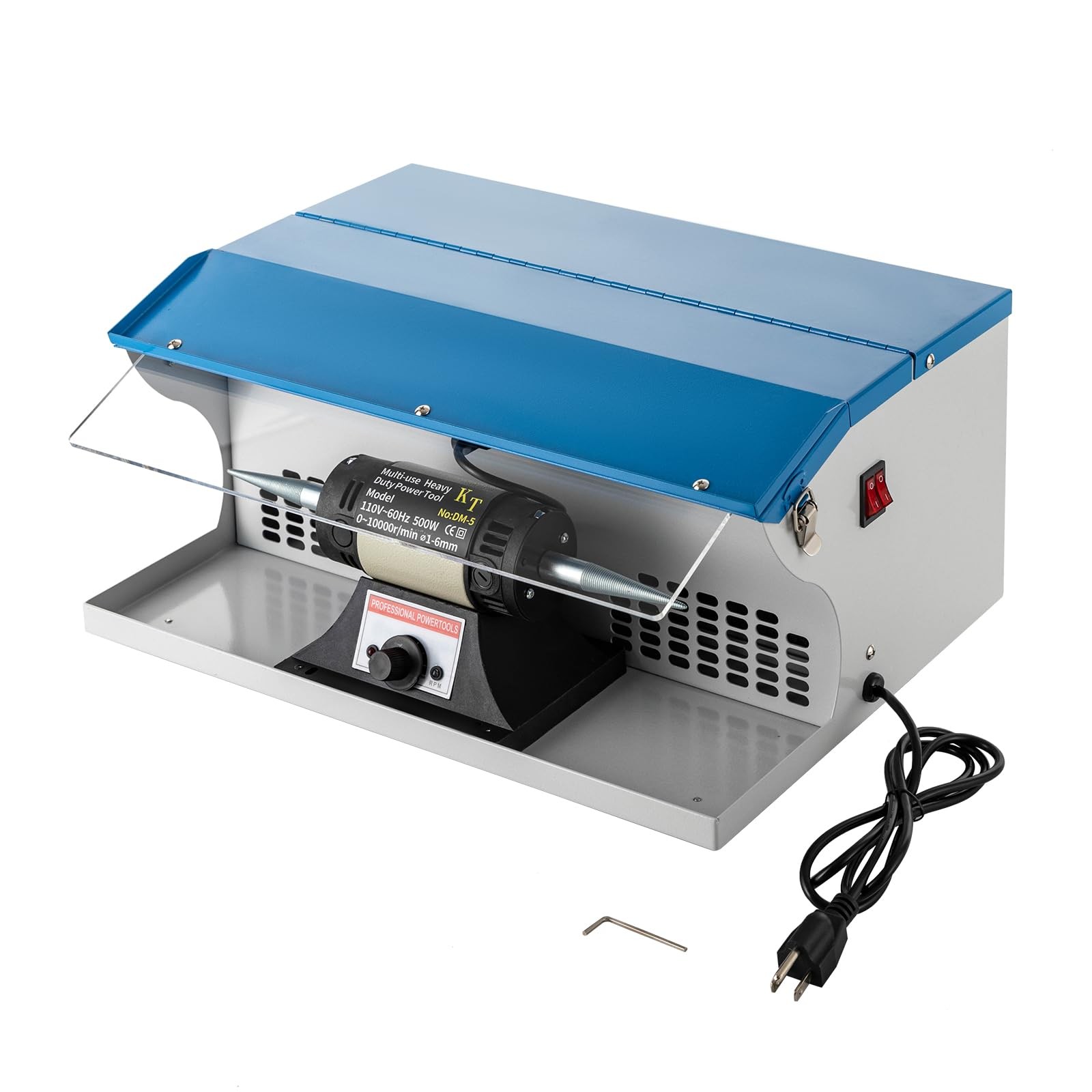 500W Jewelry Polisher Buffer Machine with Dust Collector Adjustable Speed