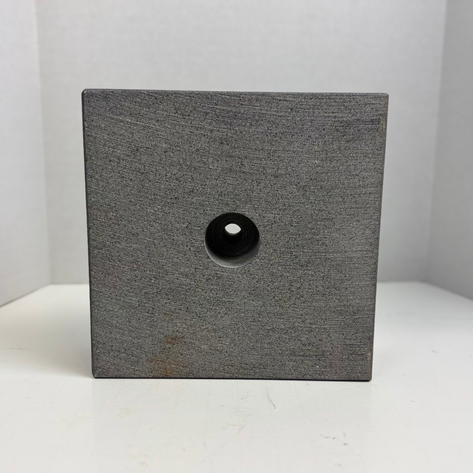 Premium Black Marble Display Base with Center Mount Hole – Polished Stone Pedest