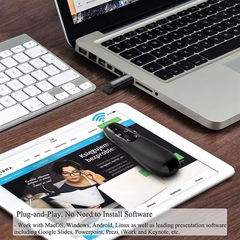 Wireless Remote Presenter with USB Receiver for PowerPoint and Presentations