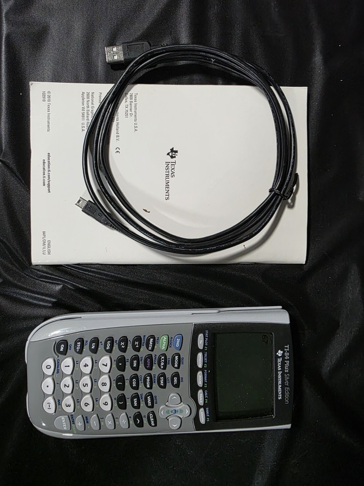 Texas Instruments TI-84 Plus Silver Edition - With USB Cable - School Approved