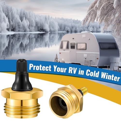 2 Pack Brass RV Blow Out Plug, Heavy Duty Winterization Tool Compatible with
