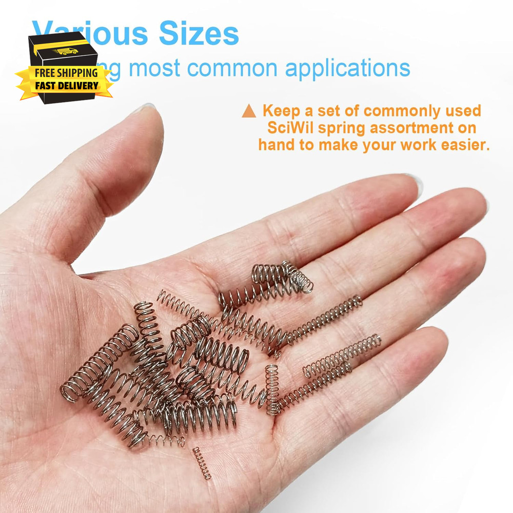 390-Piece Compression Spring Assortment Kit, 28 Sizes Small Springs Set, Stainle