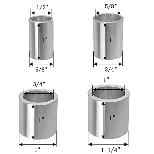 Arbor Reducer Bushing Adapter 1" to 1/2" Set