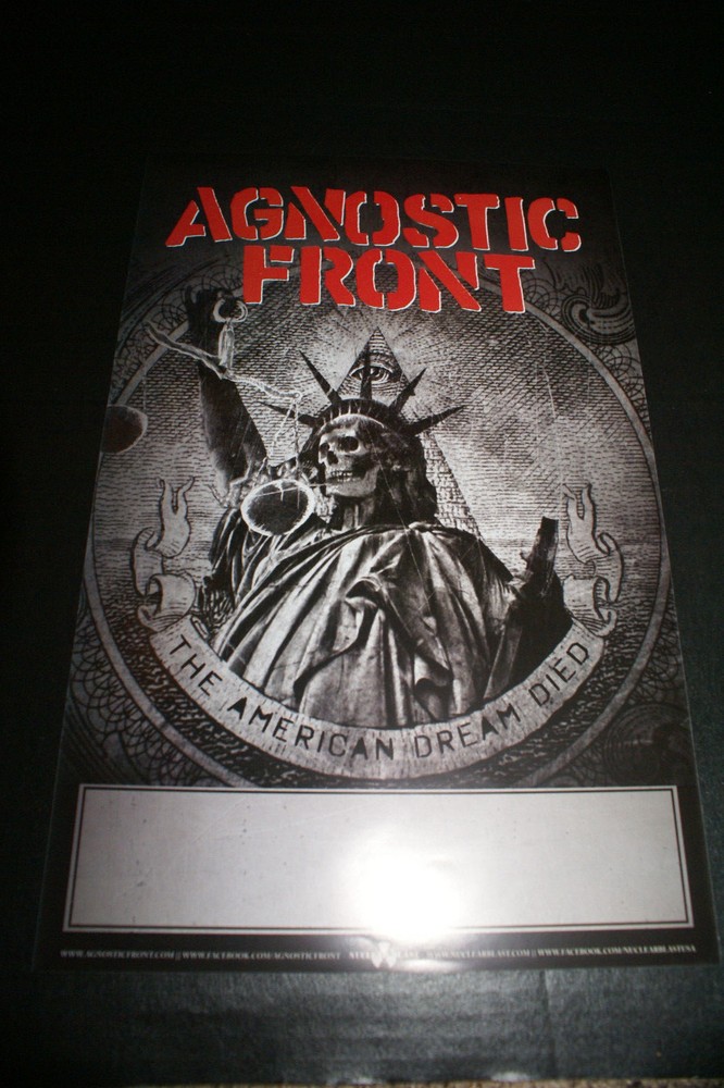 Agnostic Front The American Dream Died 2015 Ltd Ed Rare 11 x 17" Poster Mint Htf
