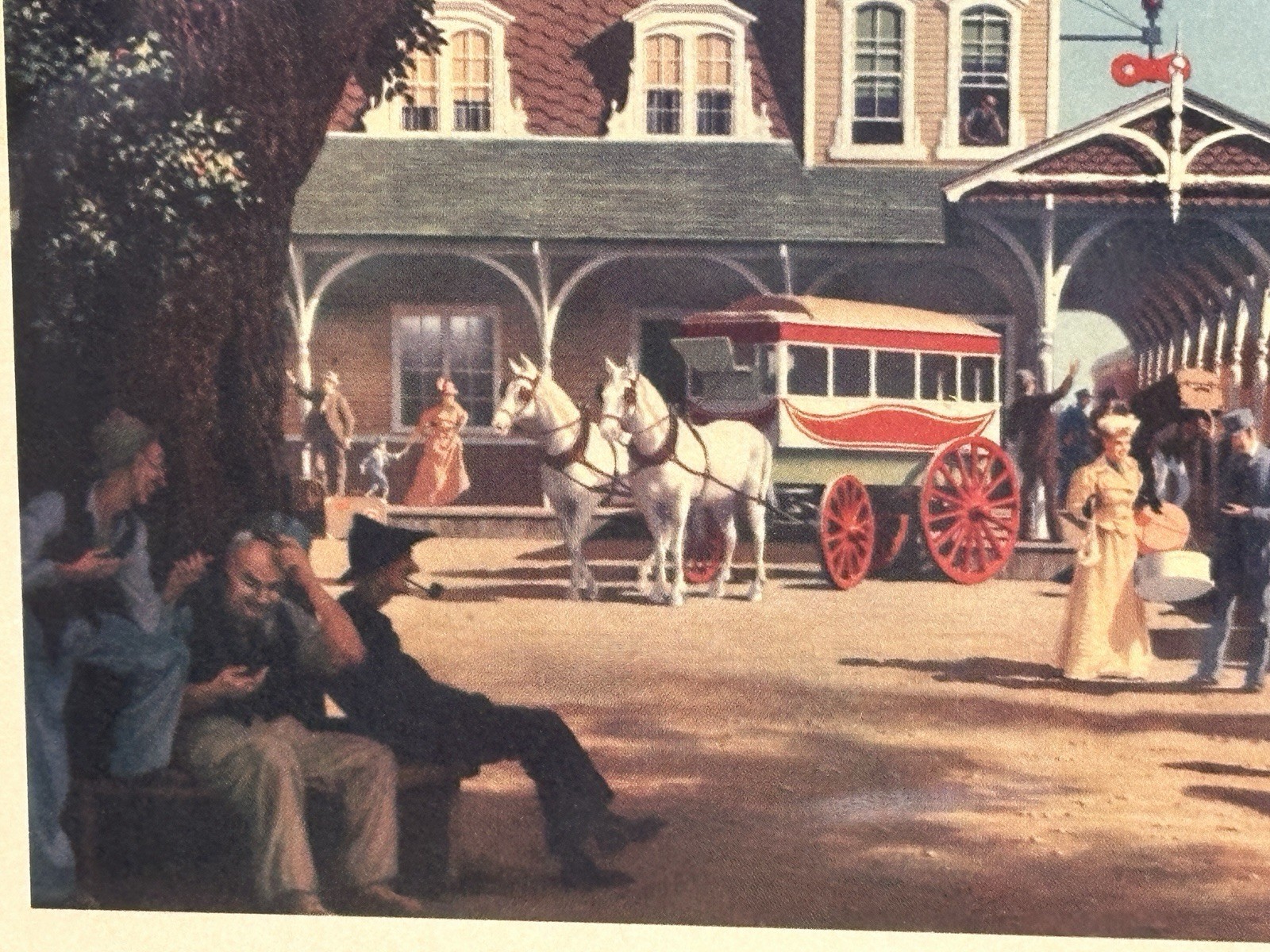 VTG Paul Detlefsen "In Days Gone By" Framed Print 13" x 17" Train Steam Engine