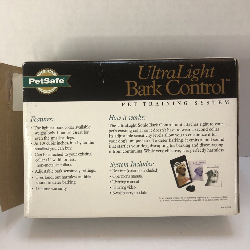 PetSafe UtraLight Bark Control Pet Training System Collar Sonic PUSB-300