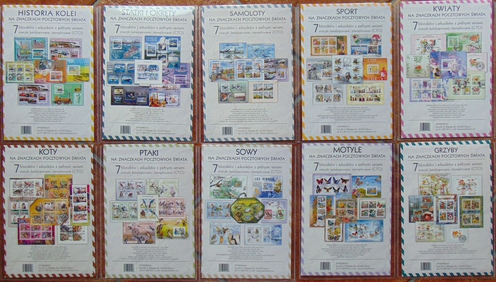 10 diff. topical stamp packets w/ 70 sheets cat. listed (cto)  Lot #4