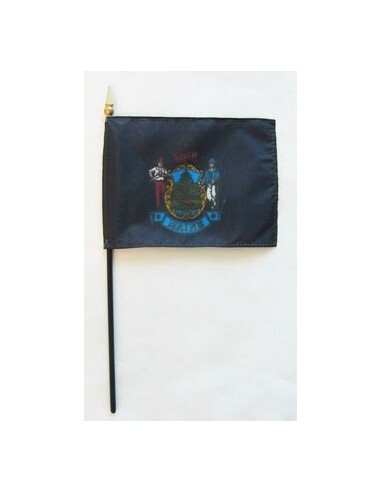 Maine  4" x 6" Mounted Flags