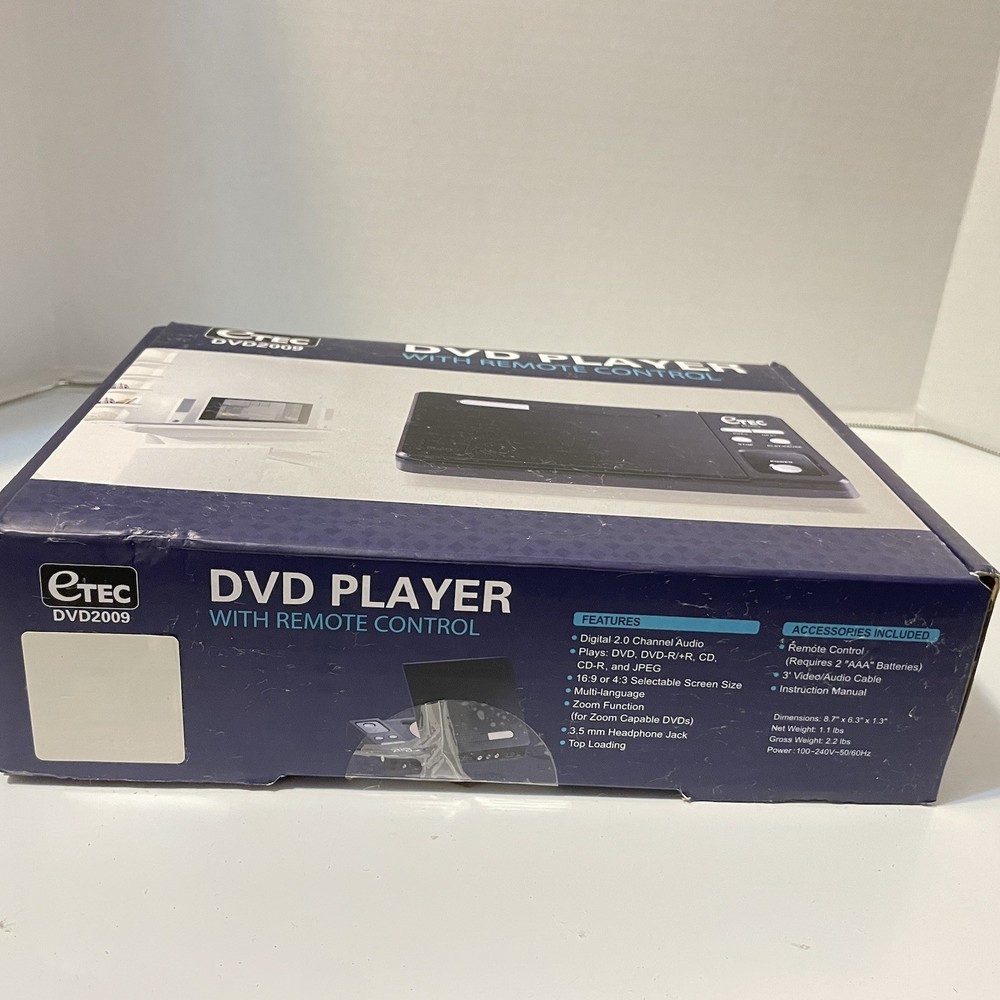 etec DVD2009 Player With Remote Control