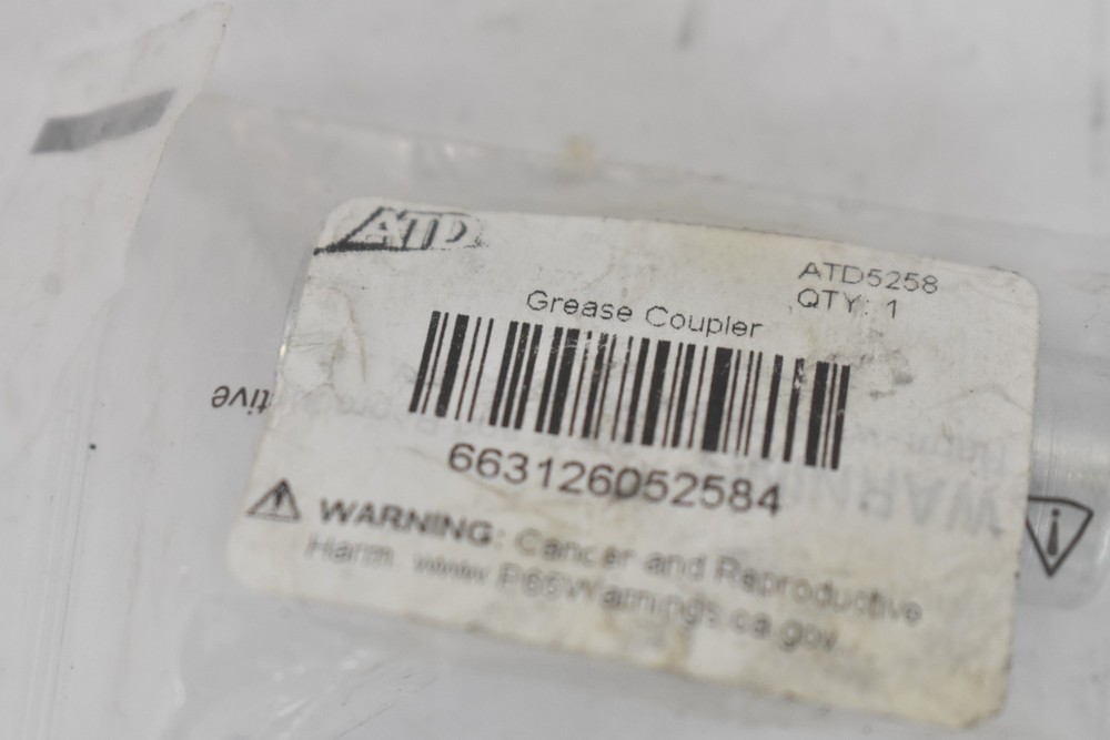 ATD Hydraulic Grease Coupler ATD5258 Silver Threaded Fitting Tool Connector