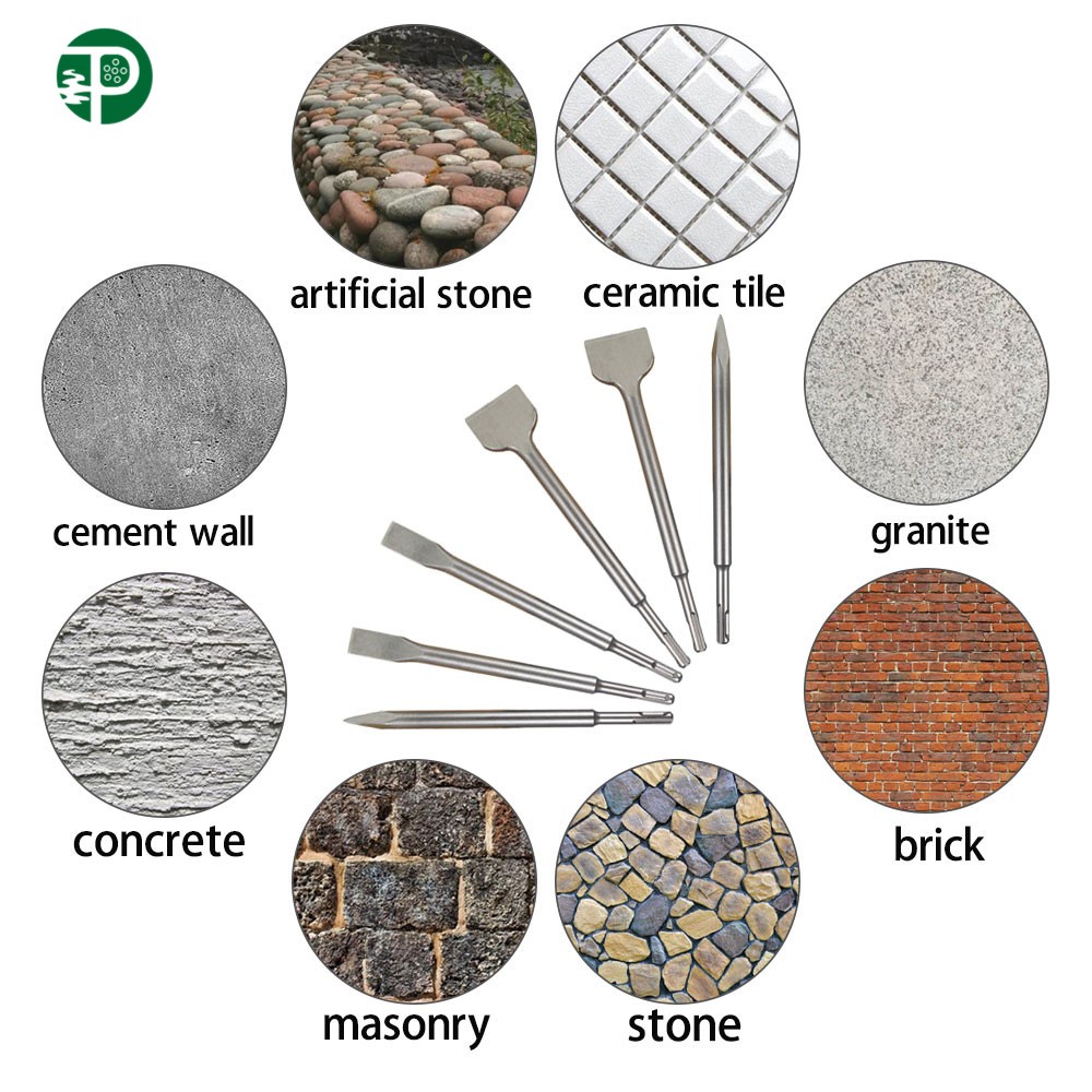6 Pack SDS Plus Chisel Set Concrete Drill Bits Set Rotary Hammer Bits US