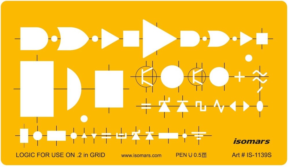 Electrical Symbol Drawing Template – Drafting Stencil for Circuit & Electronics