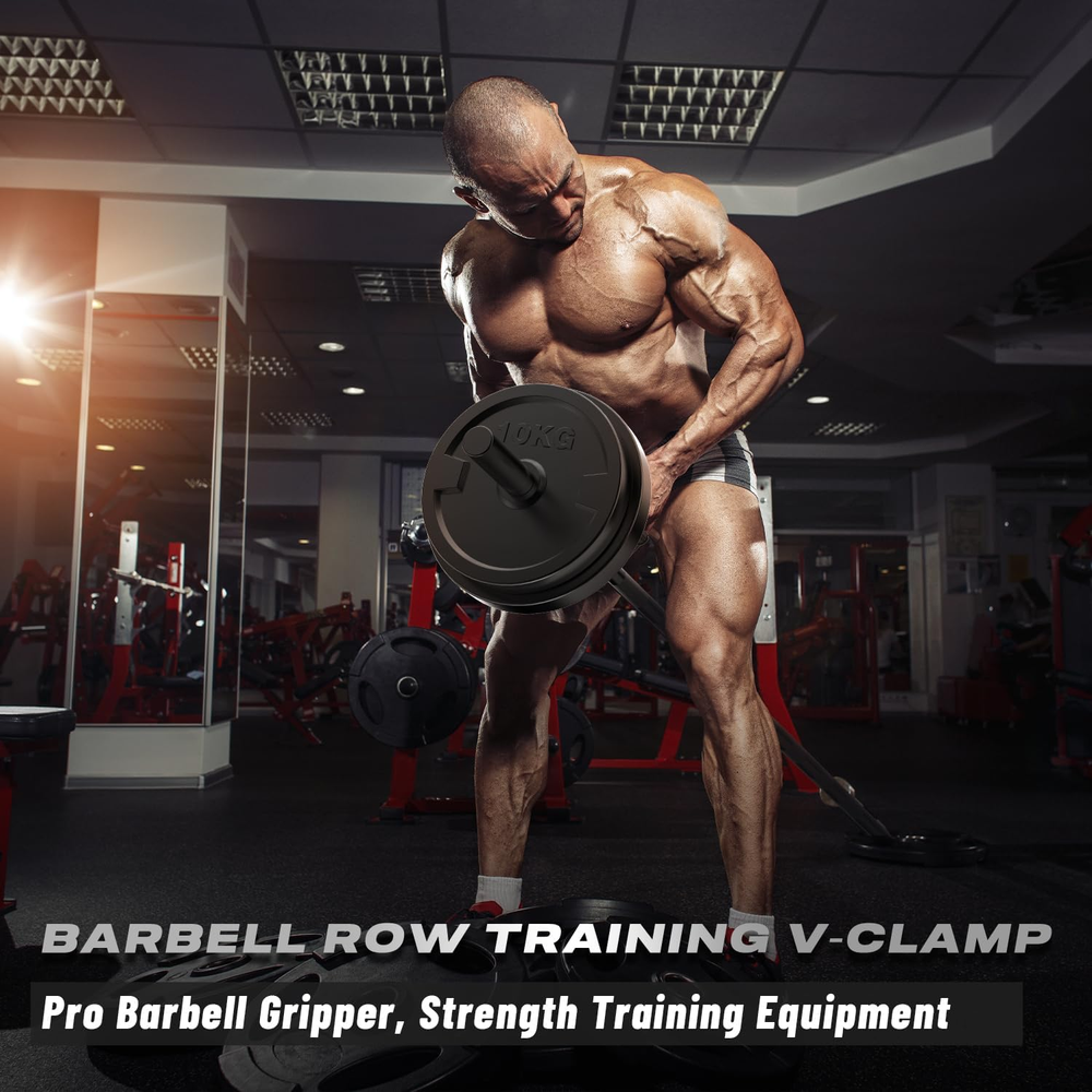 V Bar Landmine Handle Attachment, Solid Double D Row Handle with Non-Slip Grip