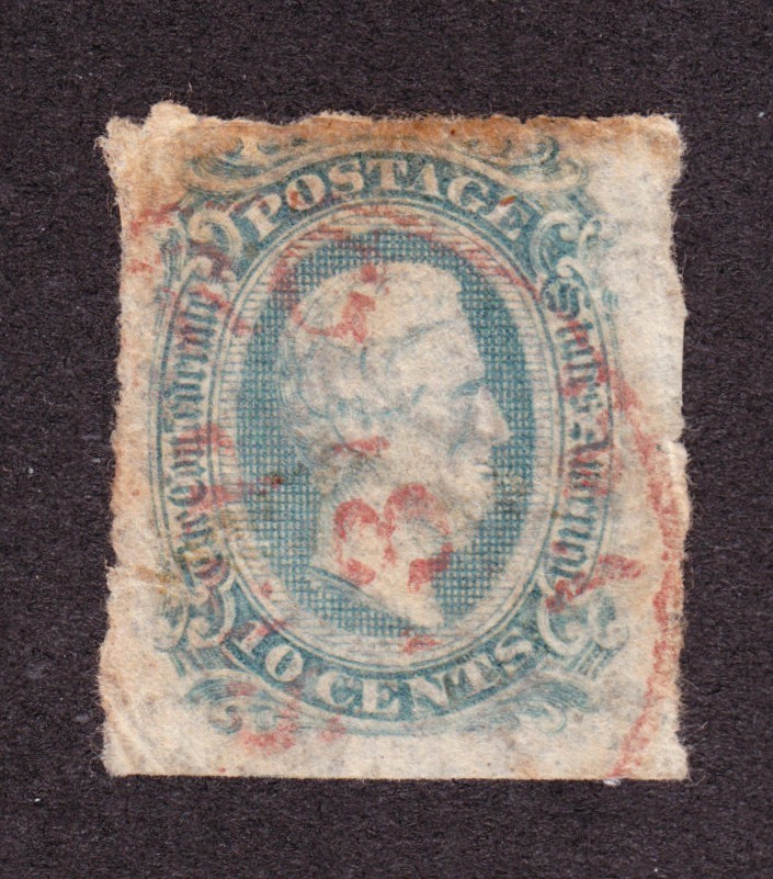 US CSA 11a 10c Davis Used VF-XF w/ Red Town Cancel SCV $95