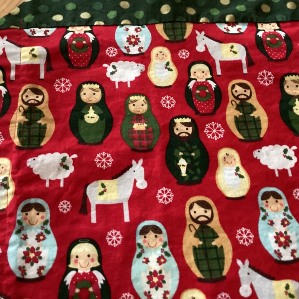 Matryoshka Doll Nativity Handmade Table Runner 40”
