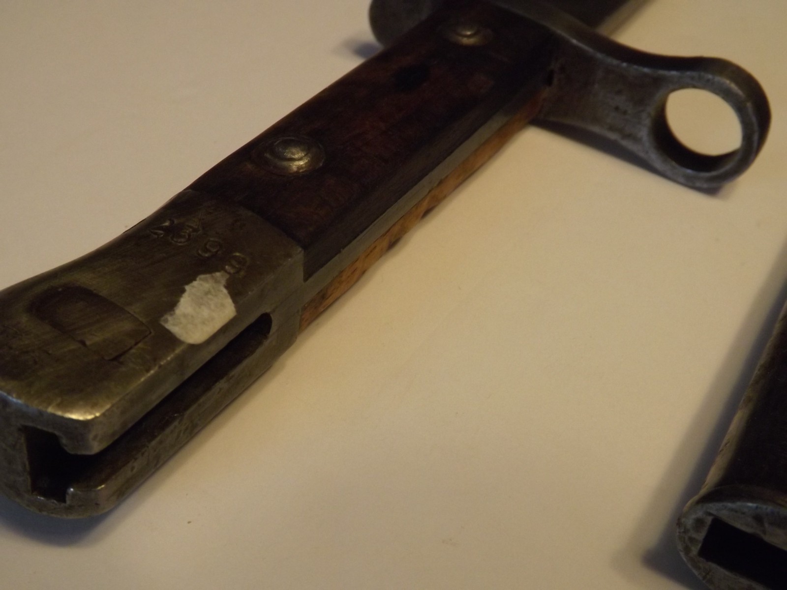 Vintage WWII M-1935 Turkish Mauser Bayonet with Metal Scabbard-VG