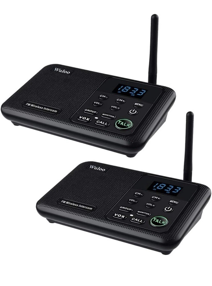 Wuloo Wireless Home Intercom System 2 Pack Model: WL-666 - FM 5280ft Range
