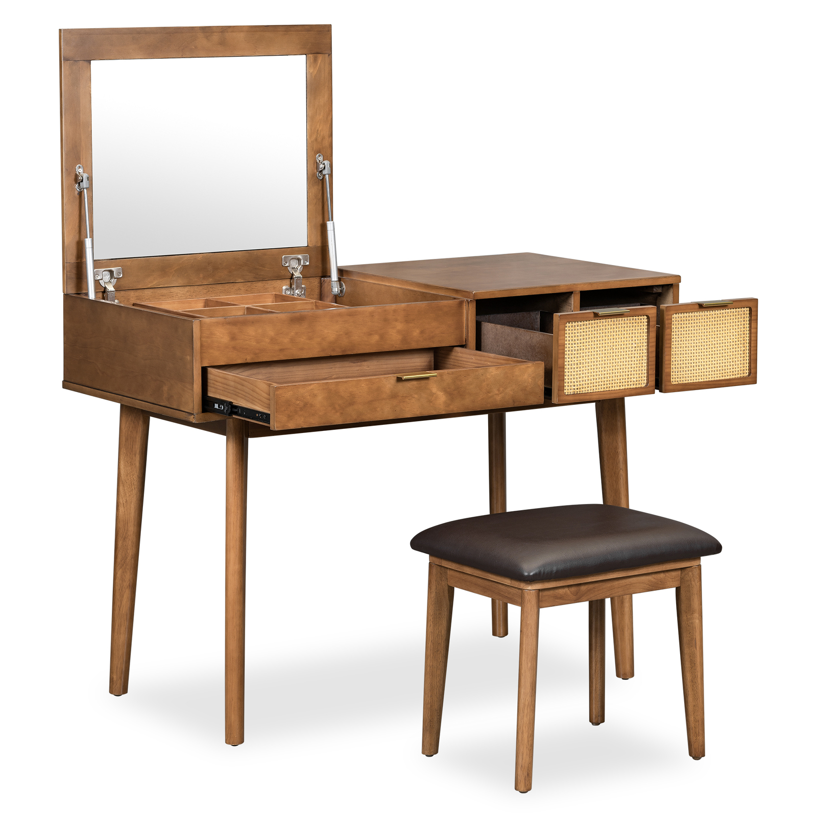 Vanity Table with Flip Top Mirror Makeup Dressing Table Writing Desk with Drawer