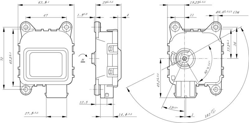 Actuator, heating flap BOSCH 0132801141