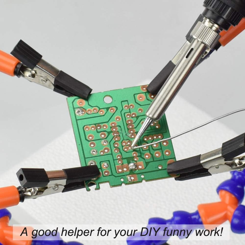 Helping Hands Soldering Third Hand Tools, 4 Arms with Adjustable Vise T