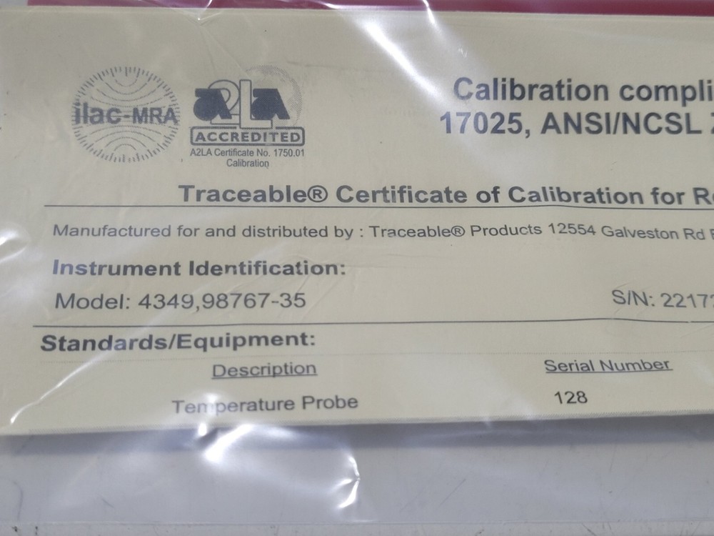 Traceable Robo Thermometer 4349 Calibration 2024
