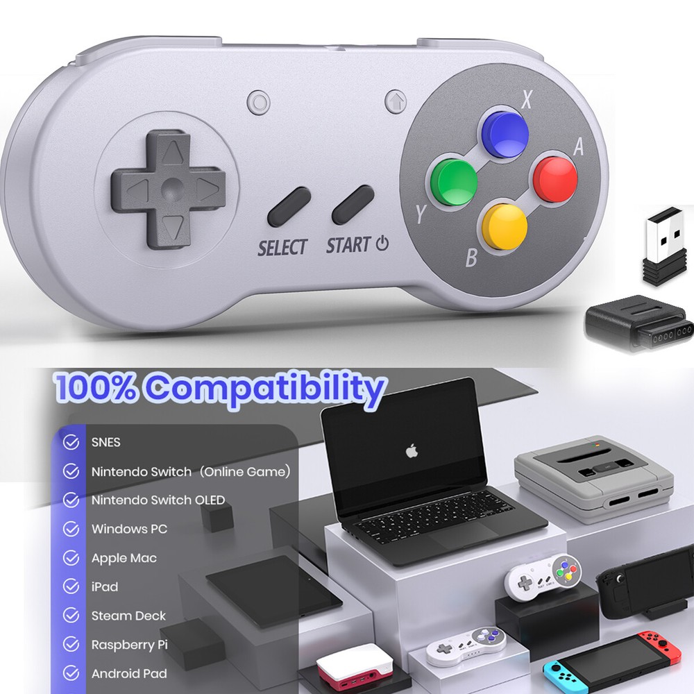 2.4 GHz Wireless SNES Switch Controller for PC/Windows Mac iOS Nintendo Switch