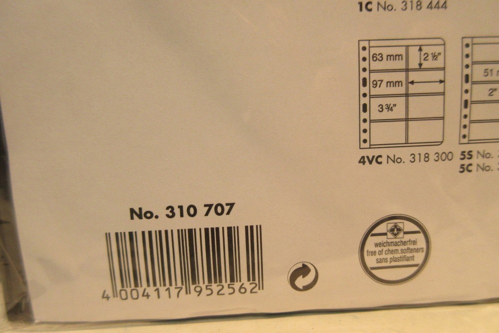 5 Packs of 5 Vario Stamp Stock Pages #6S Leuchtturm No. 310 707 Lighthouse