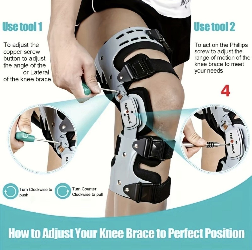 Adjustable Knee Brace For ACL, MCL, PCL Support Breathable ( Left Side)