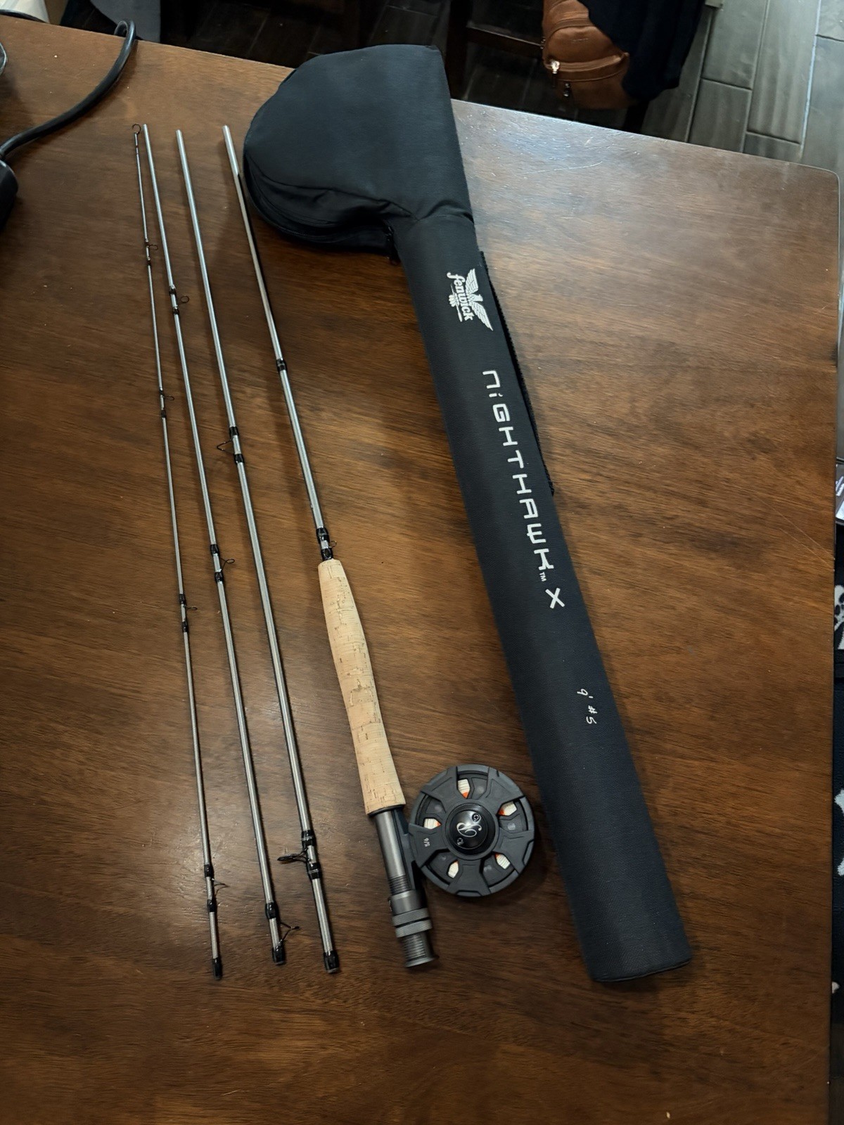 Fenwick Nighthawk X Fly 9' 5 weight 4 Piece Combo With Case
