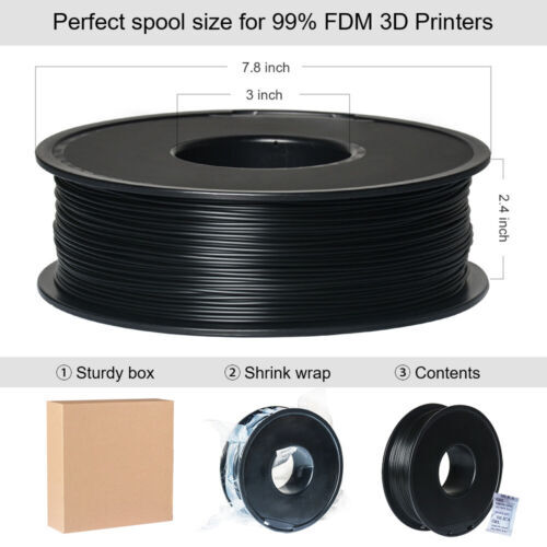 GEEETECH 3D Printer Filament PLA 1kg/Roll 1.75mm Consumables Regular Black+White