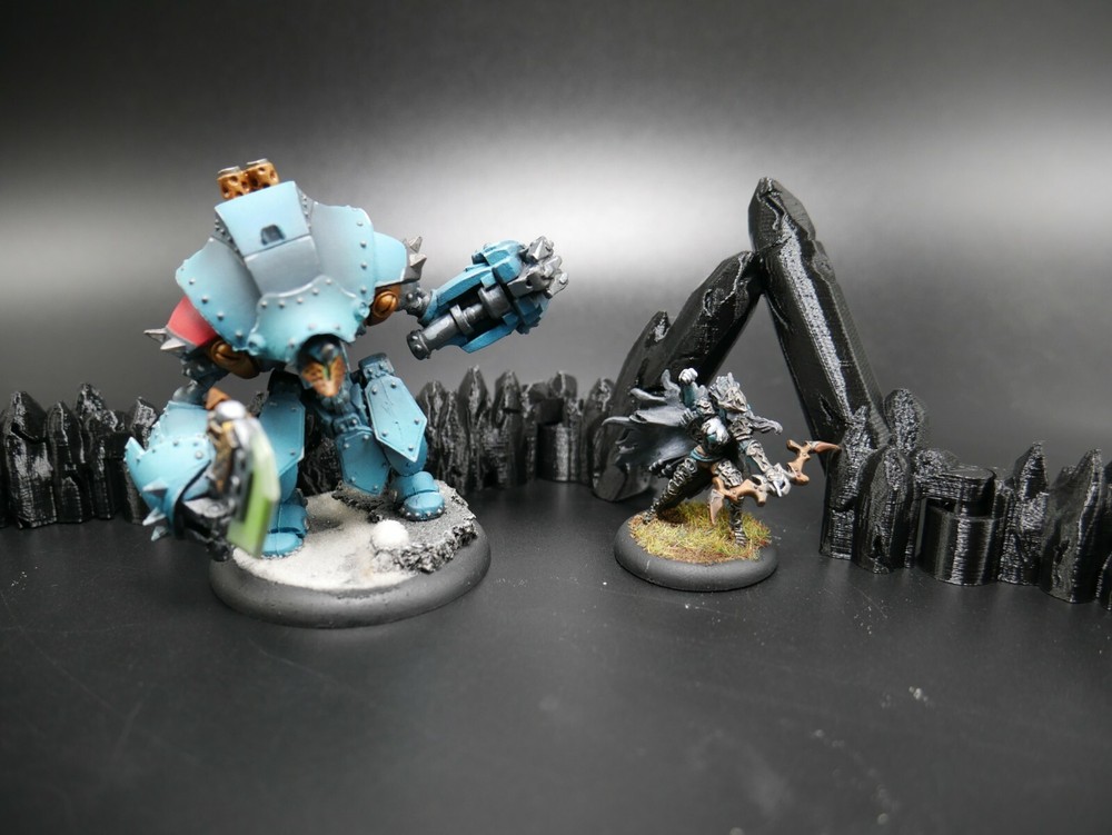 Tabletop Terrain 3d Printed Black Dungeon Cavern interlocking D&D, pathfinder