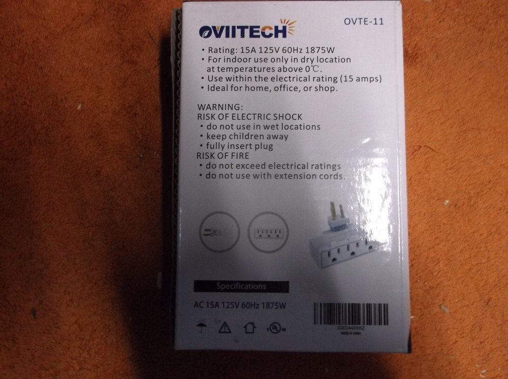 OVIITECH 3 Outlets Indoor Right Angle Current Tap 2pk