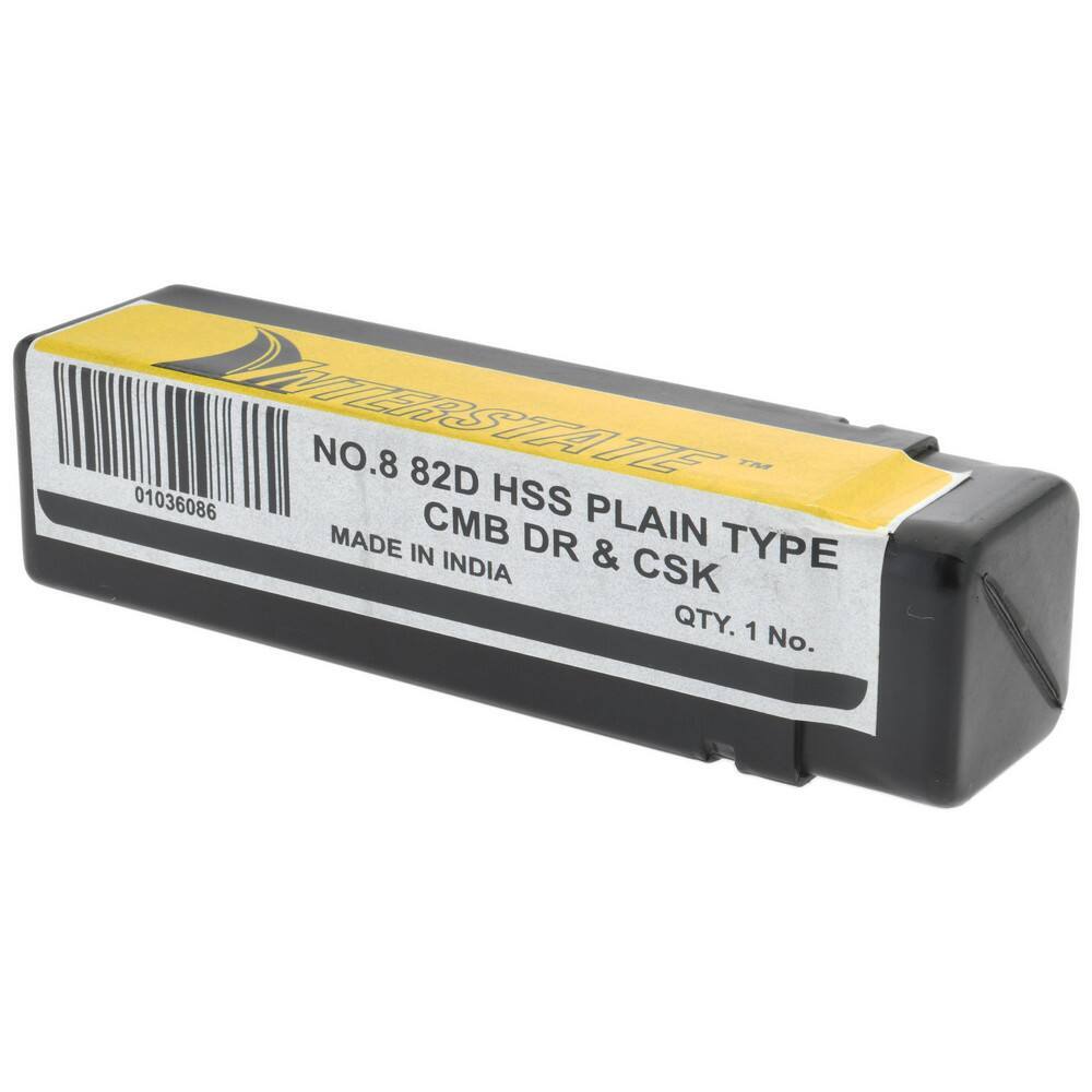 #8 Plain Cut 82° Incl Angle HSS Combo Drill & Countersink 3/4" Body Diam, 5/1...