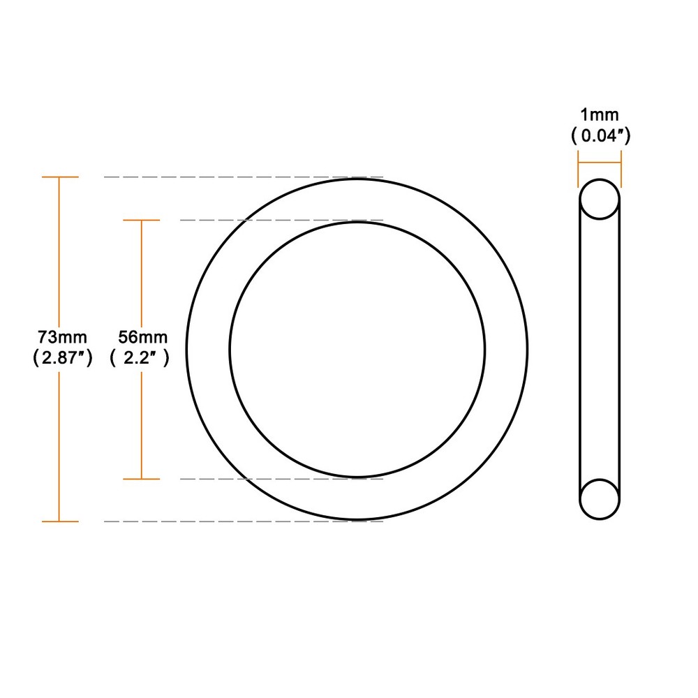 Air Compressor Compression Piston Ring 73mm OD 56mm ID 1mm Dark Green