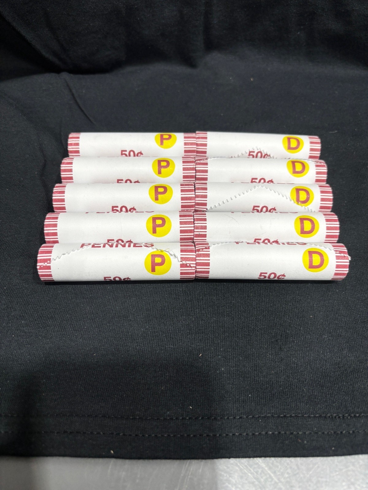 10 Roll set of Mint 2025 Pennies - 5 Denver and 5 Philadelphia - Free Shipping